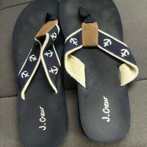 J Crew Anchor Design Flip Flops kids‎ unisex 13